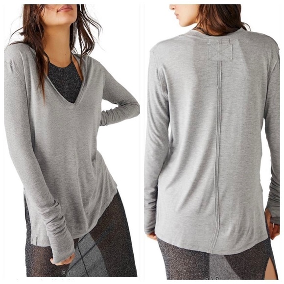 WE The Free V Neck Long Sleeve T Shirt | Sz Small - Picture 1 of 9